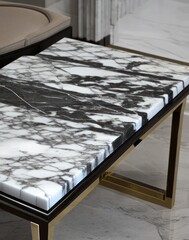 interior design gray marble table in living room close up architecture - generative art