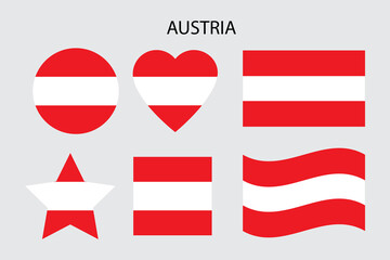 Line art flag of austria figures. Geometric design. Vector illustration.
