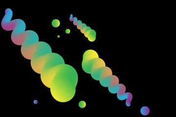 fluid curve on a dark background. Digital business. Vector illustration.