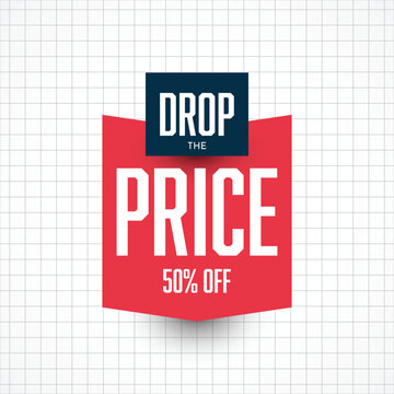 Drop The Price 50% Off Tag Sale Label 