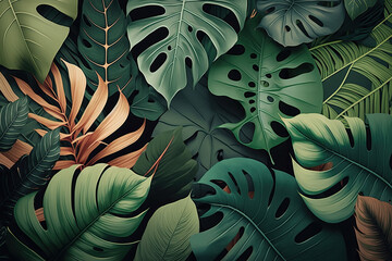 Fototapeta na wymiar plant background in graphic style created with Generative AI technology