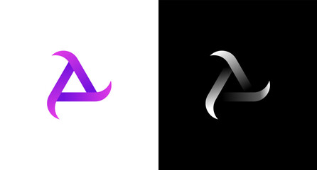 Triangle logo looping cycle monogram icon Design template