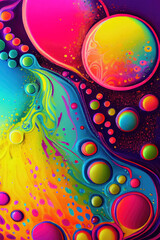 Macro color photo of soap bubbles.