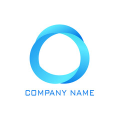 circle logo vector with blue gradient color