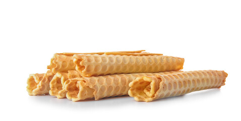 Wafer rolls isolated on white background