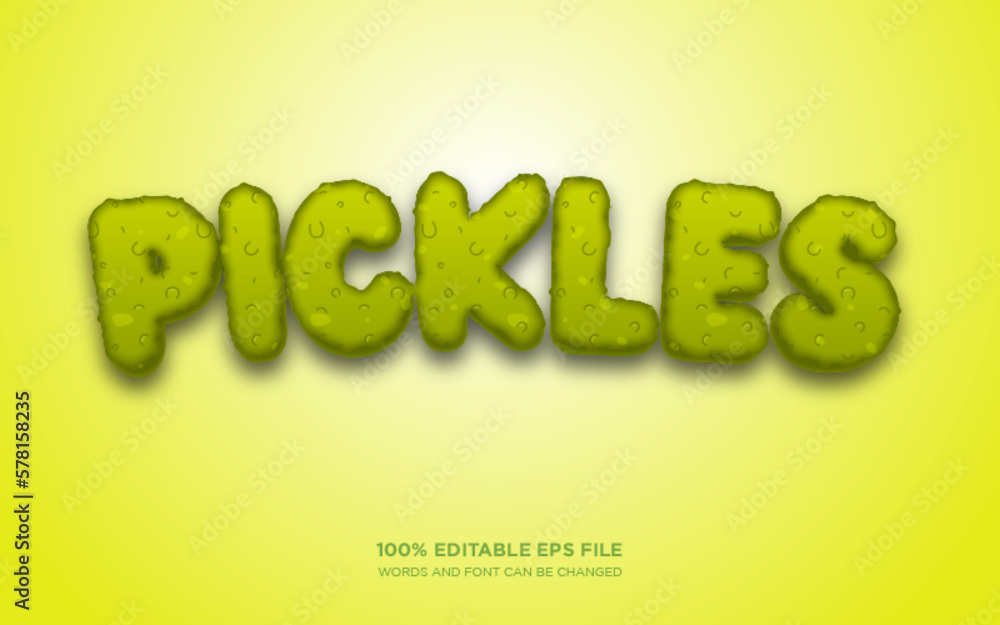 Poster pickles 3d editable text style effect