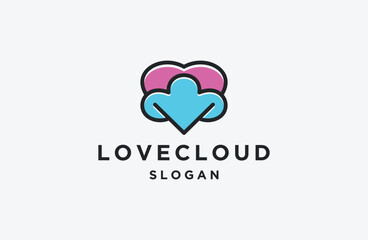 Love Cloud logo. Dating website emblem. 