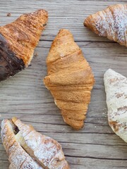 다양한 크루아상, 음식, 베이커리, 빵