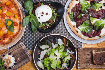 Set of Italian dishes
