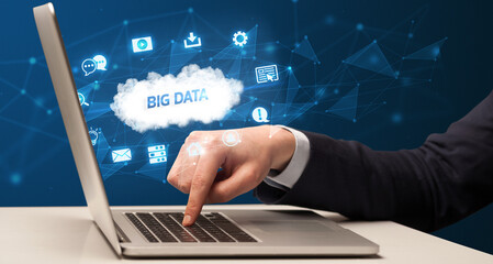 Businessman working with laptop concept