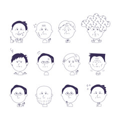 シニア男性　上半身のイラストセット