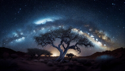 Fototapeta na wymiar Noite estrelada Nebulosa Via Láctea IA Generativa