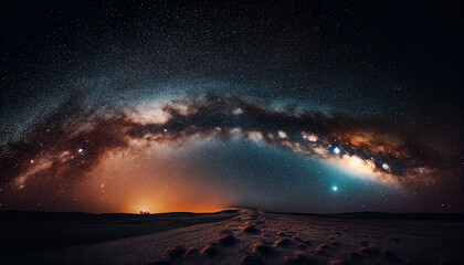 Naklejka premium Noite estrelada Nebulosa Via Láctea IA Generativa