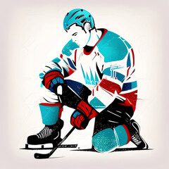 Hockey Players logo - Created with Generative AI Technology