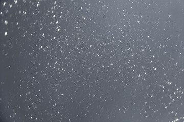 Raindrops are falling on a gray background