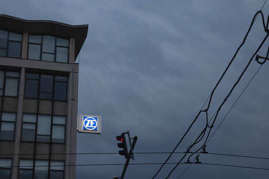 Picture of the ZF group logo on their local facility in Timisoara, Romania. ZF Friedrichshafen AG, also known as ZF Group, originally Zahnradfabrik Friedrichshafen, and commonly abbreviated to ZF, is 