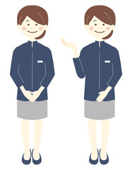 案内する女性・全身セット