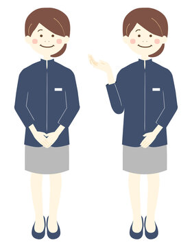 案内する女性・全身セット