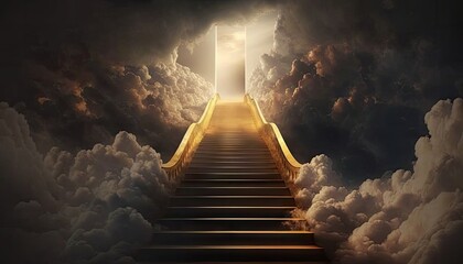 golden stairway to heaven. Created with Generative AI.