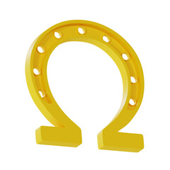 Naklejka premium 3d golden horseshoe