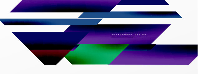 Minimal geometric abstract background. Dynamic 3d lines composition. Trendy techno business template for wallpaper, banner, background or landing