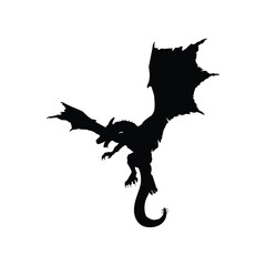 silhouette of a dragon fly. vector illustration