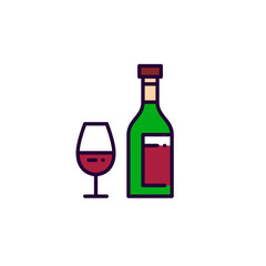 Wine and glass. Celebratory festive drink