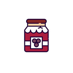 Home-made grape jam in a jar