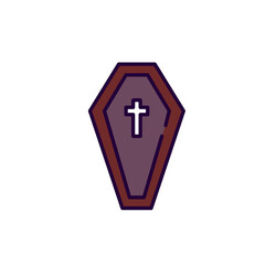 Obraz premium Coffin with a cross. Spooky Halloween elements