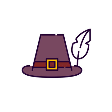 Illustration of Thanksgiving pilgrim hat