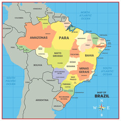 Map of Brazil Country