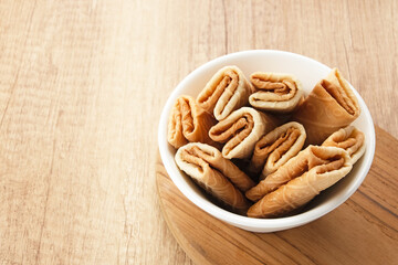 Kue Lempit or Kue Kapit, Indonesian traditional snack, crunchy and sweet
