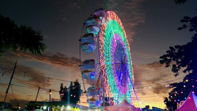 BKT Ferris wheel sunset sky colorfull