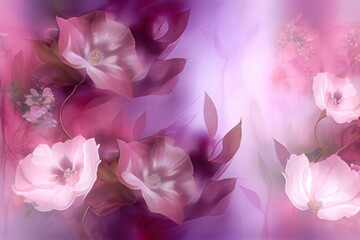Pink and mauve soft translucent flowers