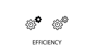 Efficiency double icon design stoke illustration