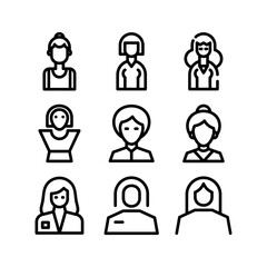 businesswoman icon or logo isolated sign symbol vector illustration - high-quality black style vector icons
