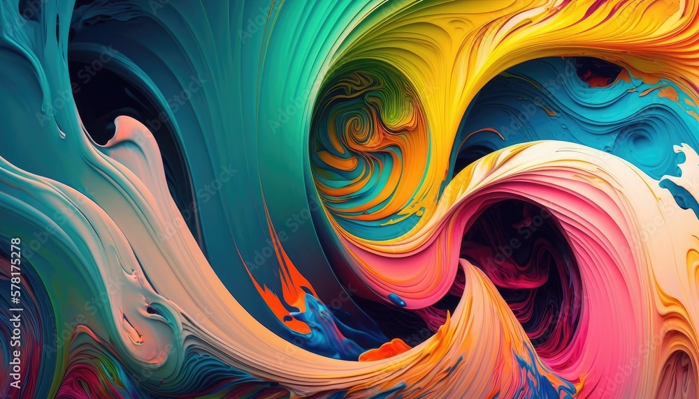 Poster abstract perfect combination of lines and colors , generated by ai