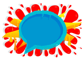 Speech Bubble Graffiti Background. Abstract modern dirty street art decoration performed in urban painting style.