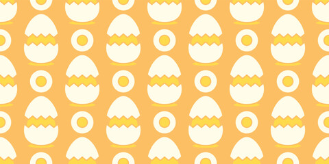 Eggs illustration background. Seamless pattern. Vector. 卵のイラストパターン