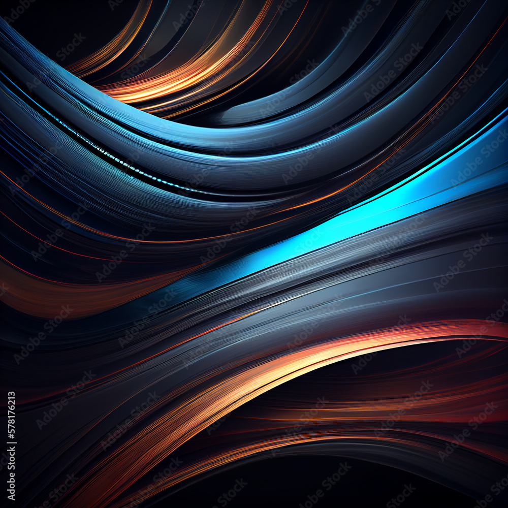 Wall mural wave of 3d line and weave lines. abstract background.