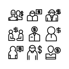 financial advisor icon or logo isolated sign symbol vector illustration - high-quality black style vector icons
