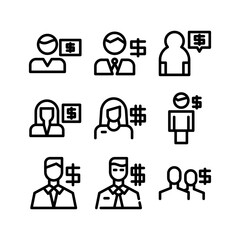 financial advisor icon or logo isolated sign symbol vector illustration - high-quality black style vector icons
