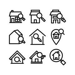 home search icon or logo isolated sign symbol vector illustration - high-quality black style vector icons
