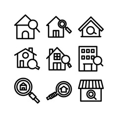 home search icon or logo isolated sign symbol vector illustration - high-quality black style vector icons
