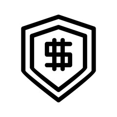 money protection icon or logo isolated sign symbol vector illustration - high-quality black style vector icons
