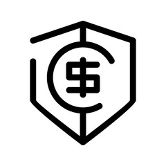 money protection icon or logo isolated sign symbol vector illustration - high-quality black style vector icons
