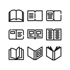 open book icon or logo isolated sign symbol vector illustration - high quality black style vector icons
