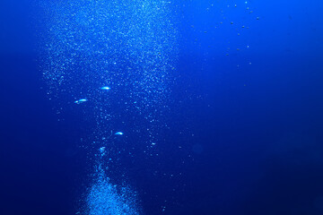 bubbles under water diving background