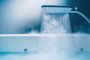 Naklejka na ściany i meble water flowing from a shower