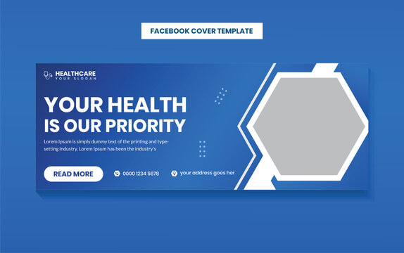 Medical healthcare facebook cover web banner template, social media template, flyer template design
